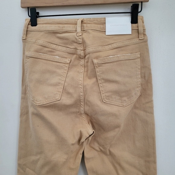 Jonathan Simkhai Women's Tan Frayed Hem Jeans - Picture 5 of 9